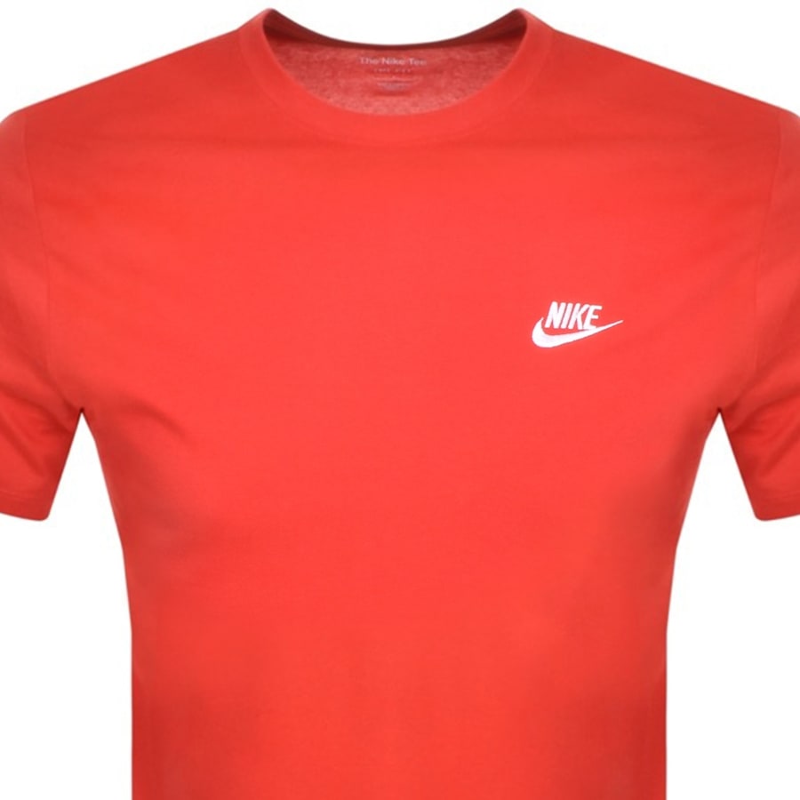 Image number 2 for Nike Crew Neck Club T Shirt Red