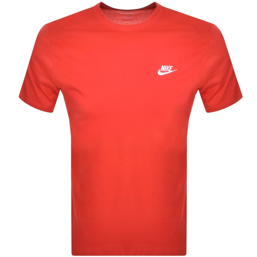 Image number 1 for Nike Crew Neck Club T Shirt Red