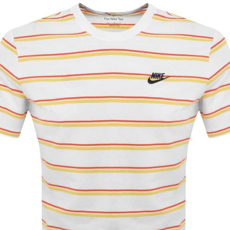 Image number 2 for Nike Club Stripe T Shirt White