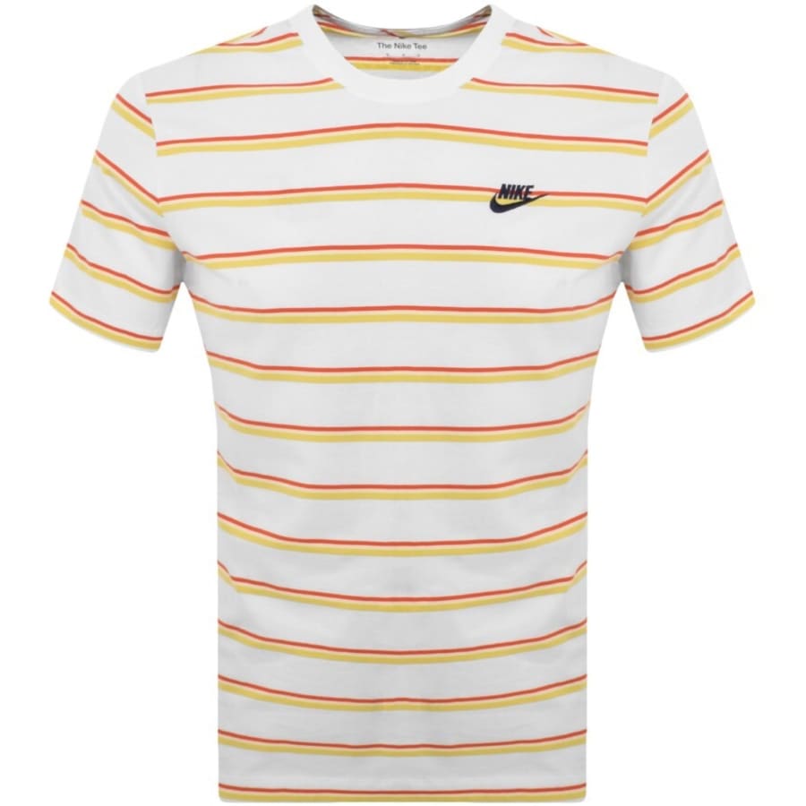 Image number 1 for Nike Club Stripe T Shirt White