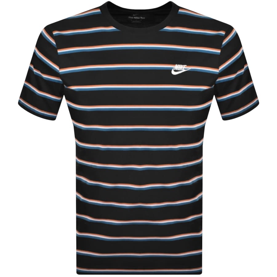 Image number 1 for Nike Club Stripe T Shirt Black