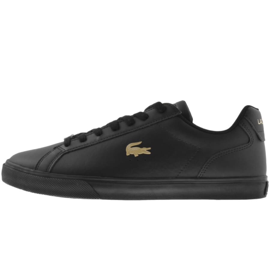 Black lacoste trainers hotsell