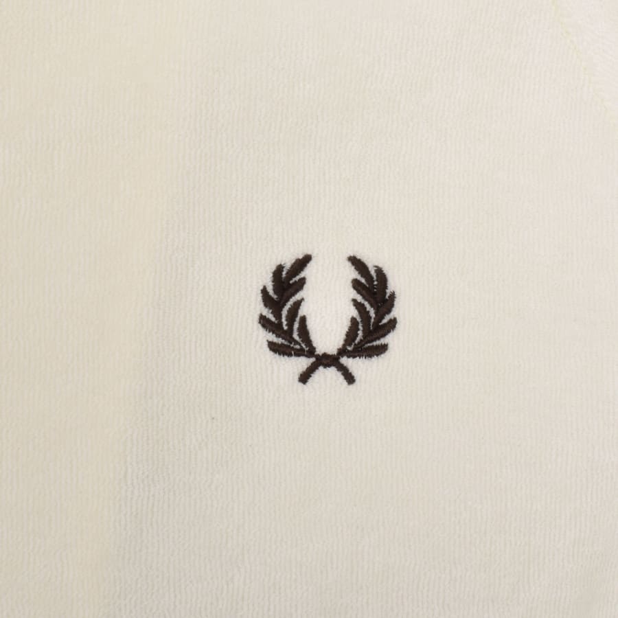 Image number 3 for Fred Perry Towelling Track Top Cream