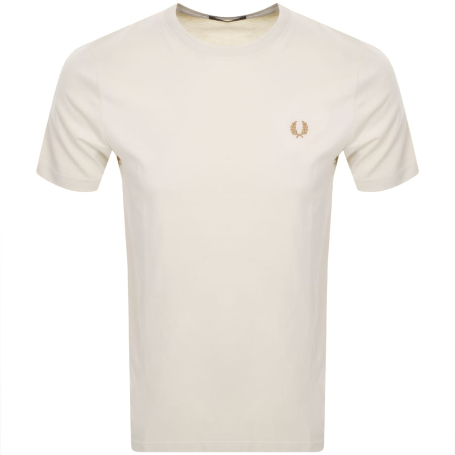 Image number 1 for Fred Perry Crew Neck T Shirt Cream