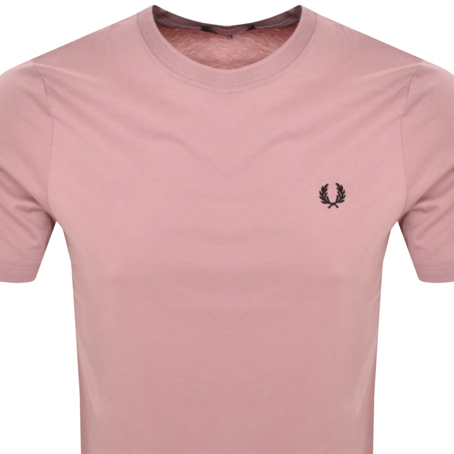 Image number 2 for Fred Perry Crew Neck T Shirt Pink