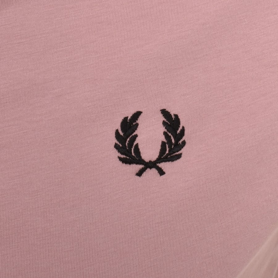 Image number 3 for Fred Perry Crew Neck T Shirt Pink