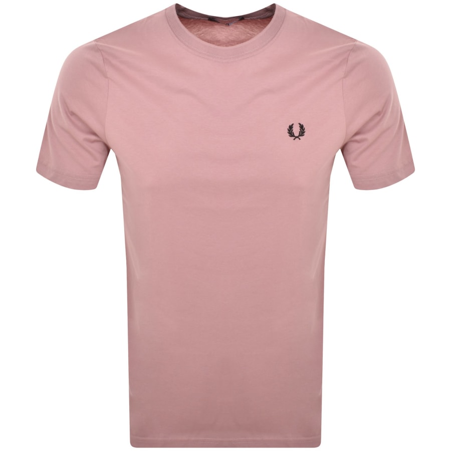 Image number 1 for Fred Perry Crew Neck T Shirt Pink