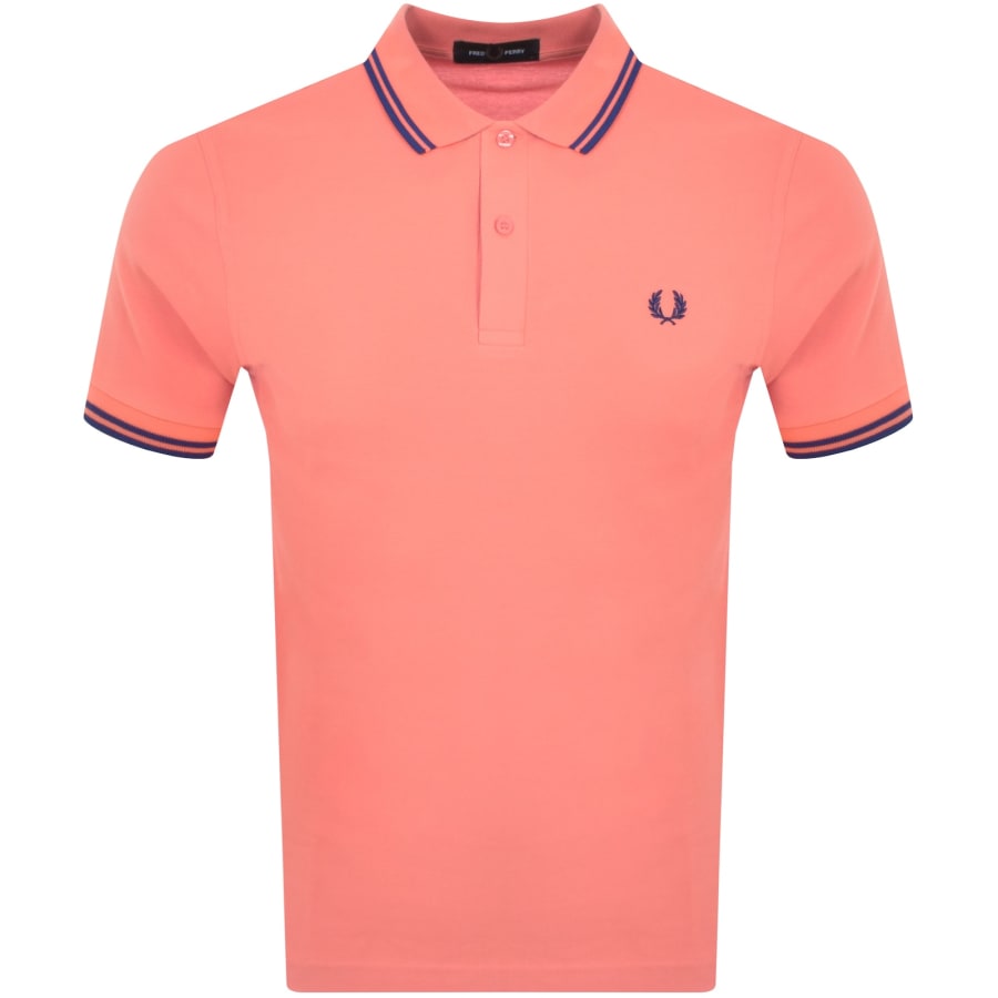 Image number 1 for Fred Perry Twin Tipped Polo T Shirt Pink
