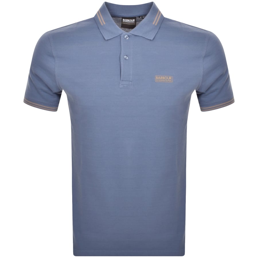 Image number 1 for Barbour International Tipped Polo T Shirt Blue