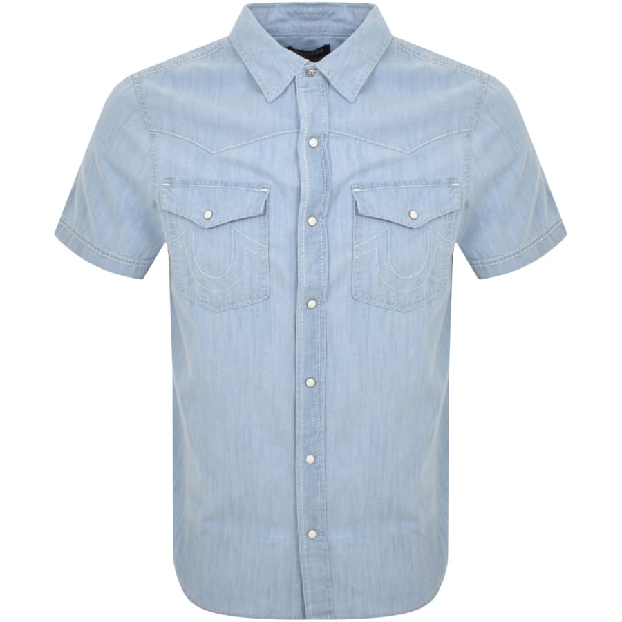 Image number 1 for True Religion Big T Western Shirt Blue
