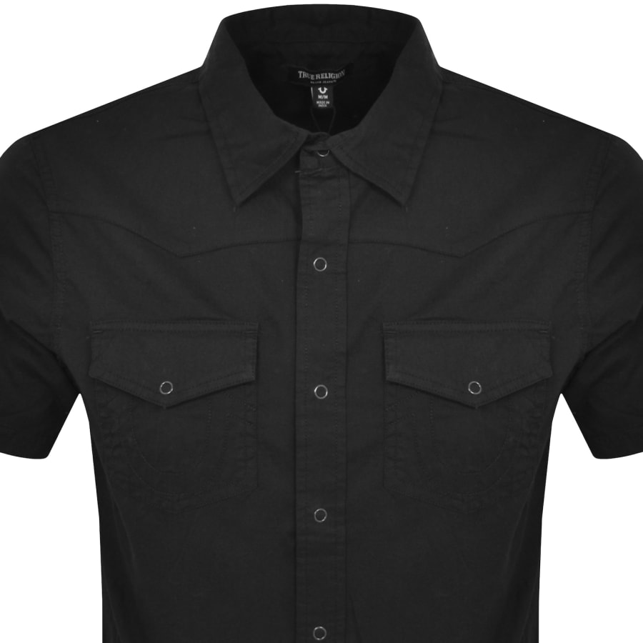 Image number 2 for True Religion Woven Short Sleeve Shirt Black