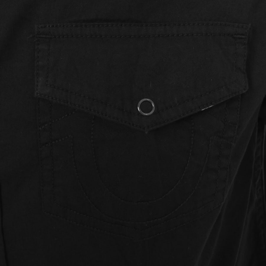 Image number 3 for True Religion Woven Short Sleeve Shirt Black