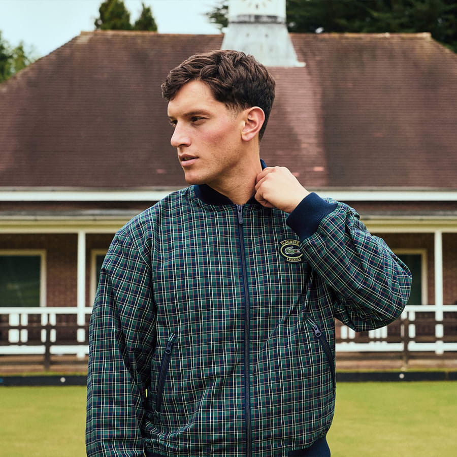 Lacoste gingham jacket outlet