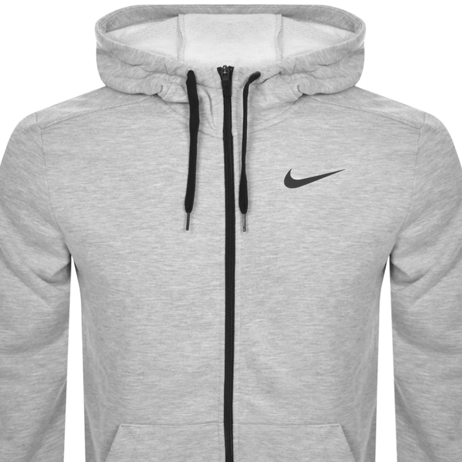 Image number 2 for Nike Training Full Zip Dri Fit Logo Hoodie Grey