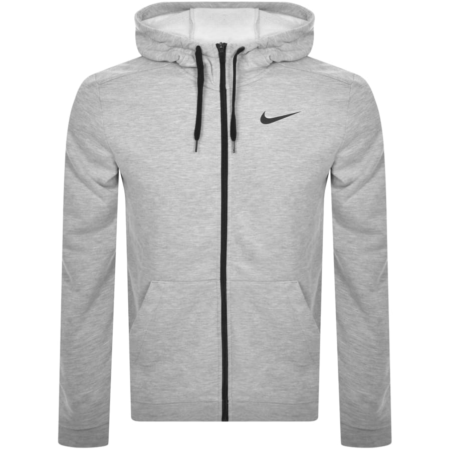 Image number 1 for Nike Training Full Zip Dri Fit Logo Hoodie Grey