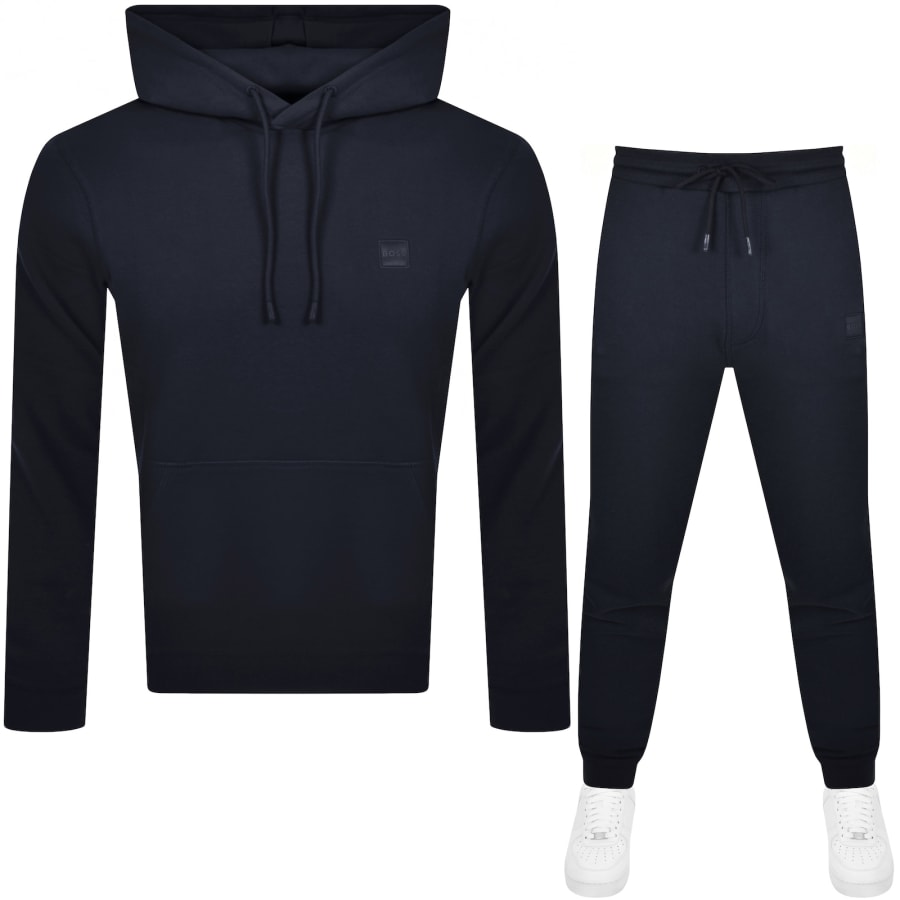 Image number 1 for BOSS Wetalk Pullover Hooded Tracksuit Navy