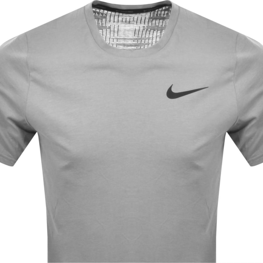 Image number 2 for Nike Training Dri Fit Burnout Logo T Shirt Grey