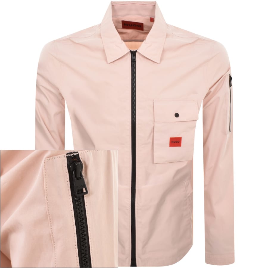 Image number 1 for HUGO Emmond Overshirt Jacket Pink