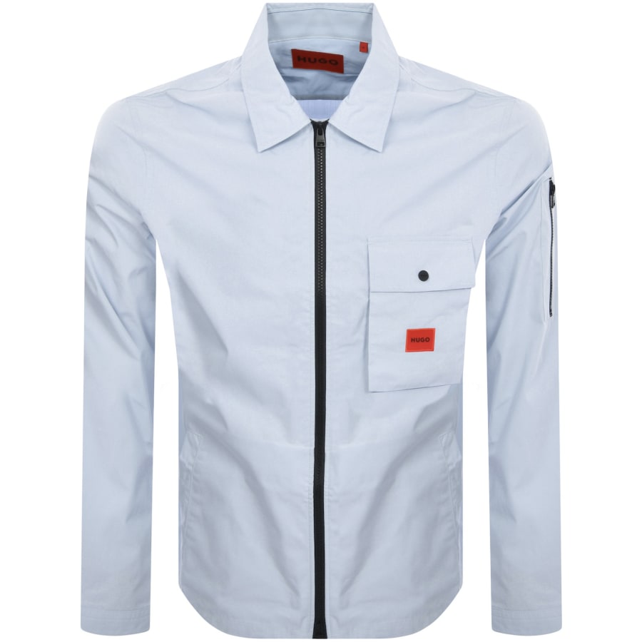 Image number 2 for HUGO Emmond Overshirt Jacket Blue