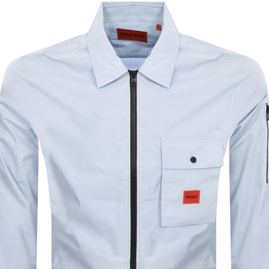 Image number 3 for HUGO Emmond Overshirt Jacket Blue