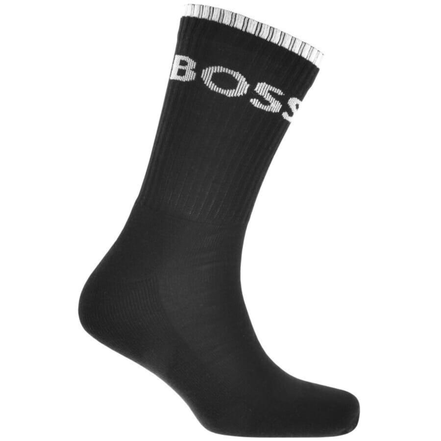 Image number 2 for BOSS 6 Pack Crew Socks Black