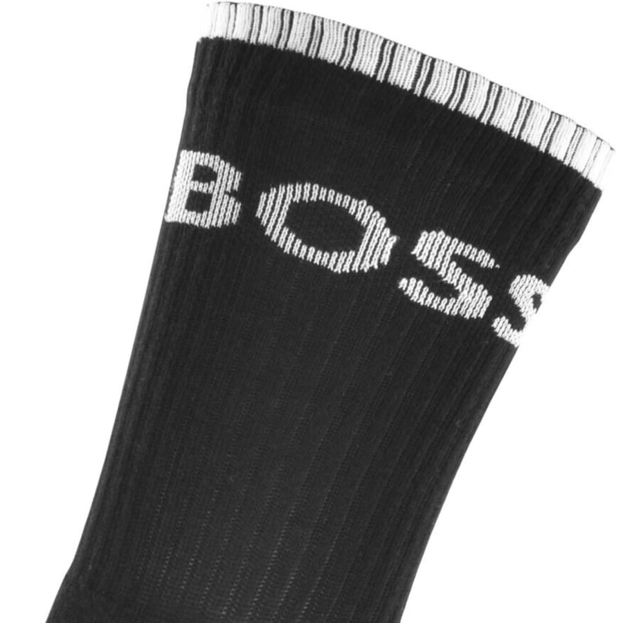 Image number 3 for BOSS 6 Pack Crew Socks Black