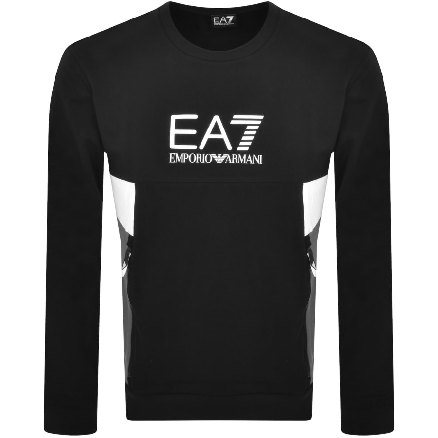 EA7 Emporio Armani Logo Sweatshirt Black | Mainline Menswear Australia