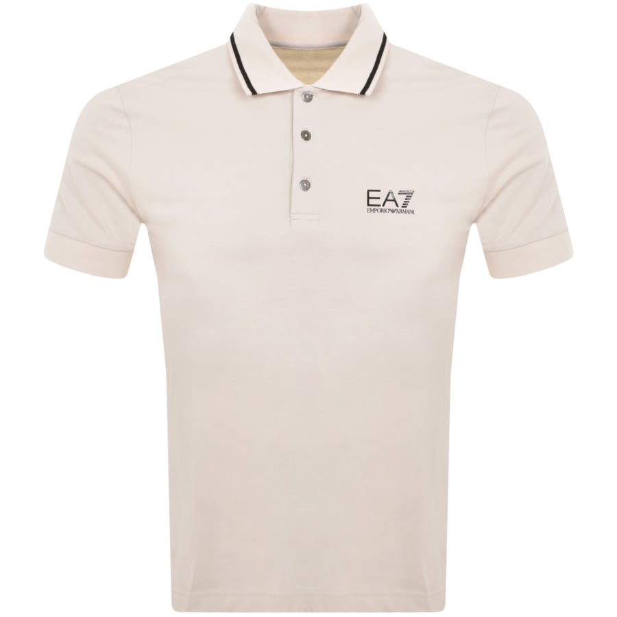 EA7 Emporio Armani Tipped Polo T Shirt Beige Mainline Menswear