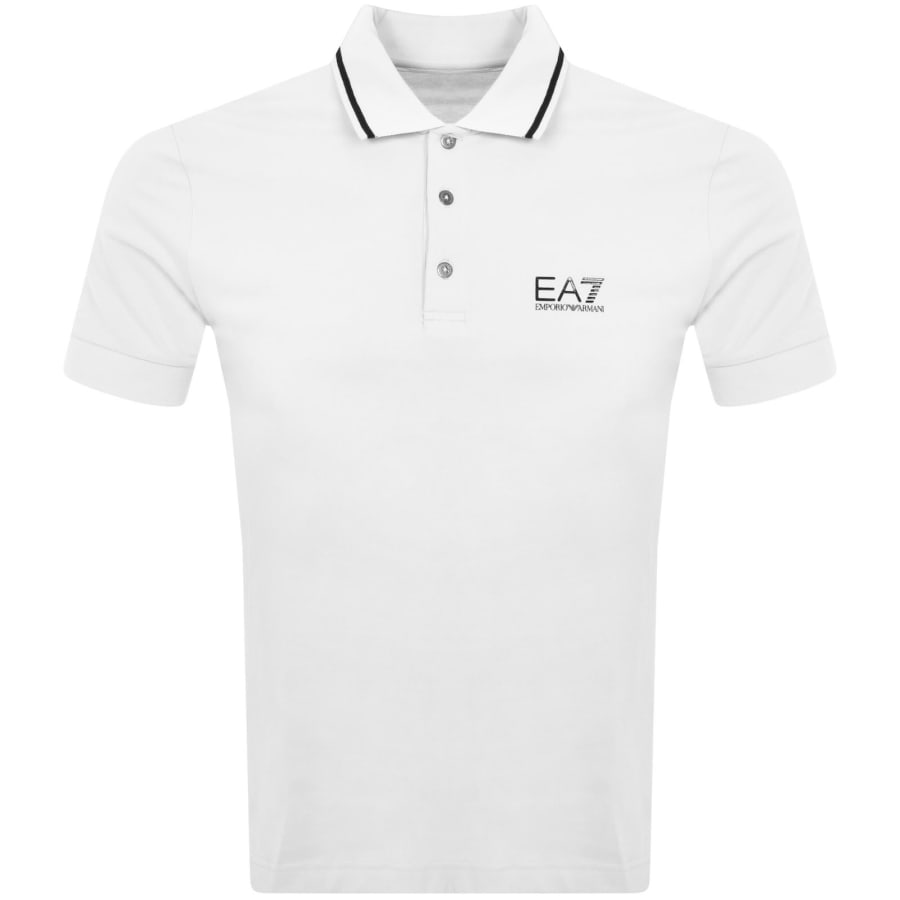 EA7 Emporio Armani Tipped Polo T Shirt White Mainline Menswear