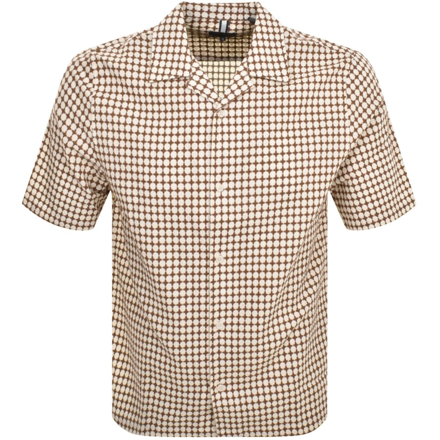 Image number 1 for Ted Baker Oise Short Sleeved Shirt Brown
