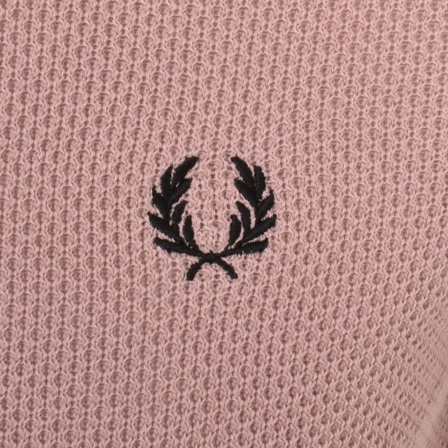 Fred Perry Texture Front Knitted Shirt Dusty Rose Pink XL Men