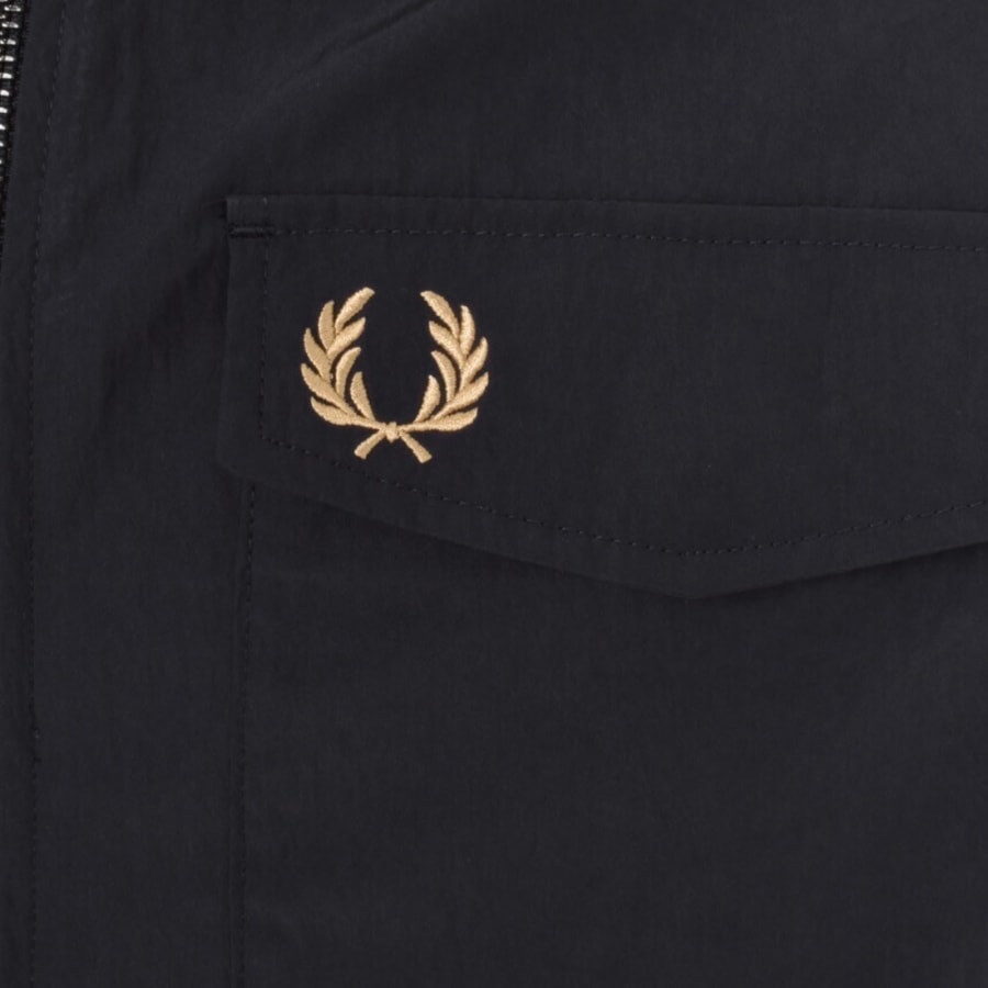 Image number 3 for Fred Perry Zip Overshirt Navy