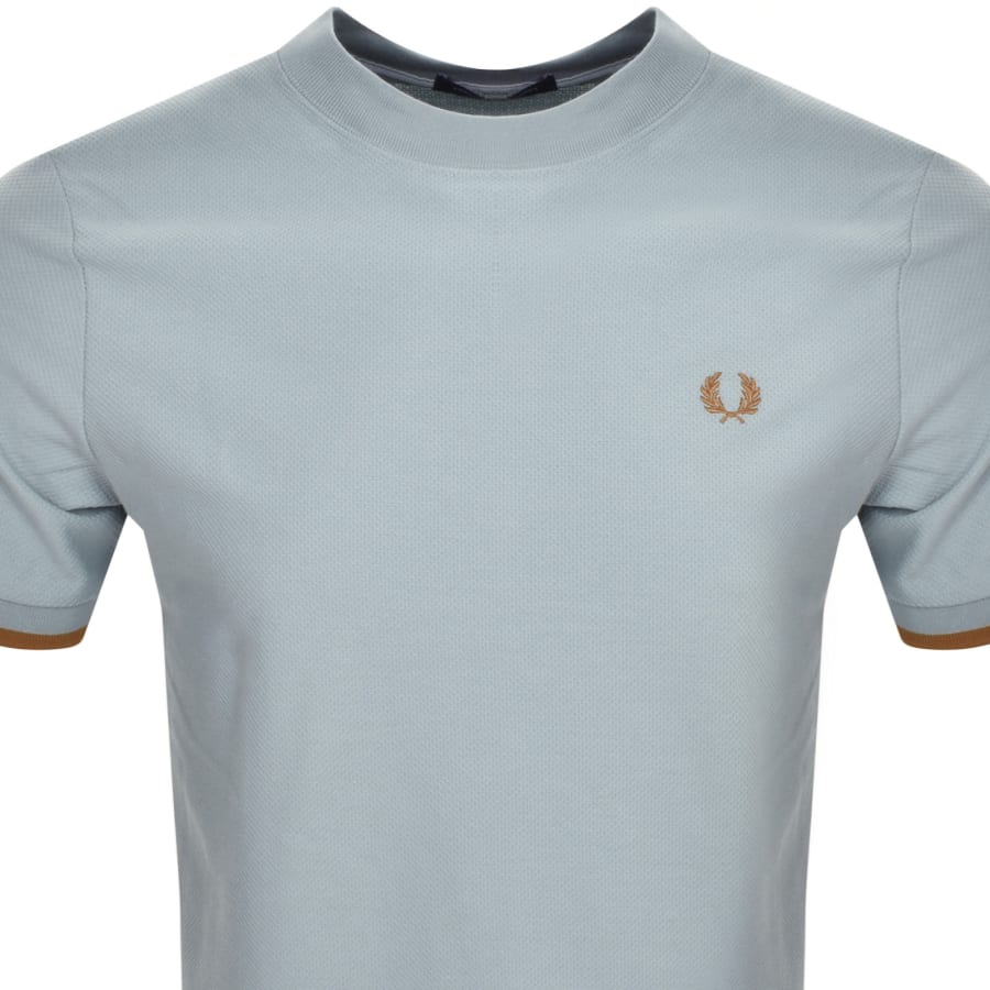 Image number 2 for Fred Perry Tipped Cuff Pique T Shirt Blue