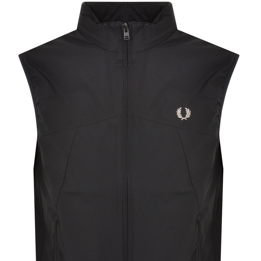 Fred Perry Zip Through Gilet Black Mainline Menswear