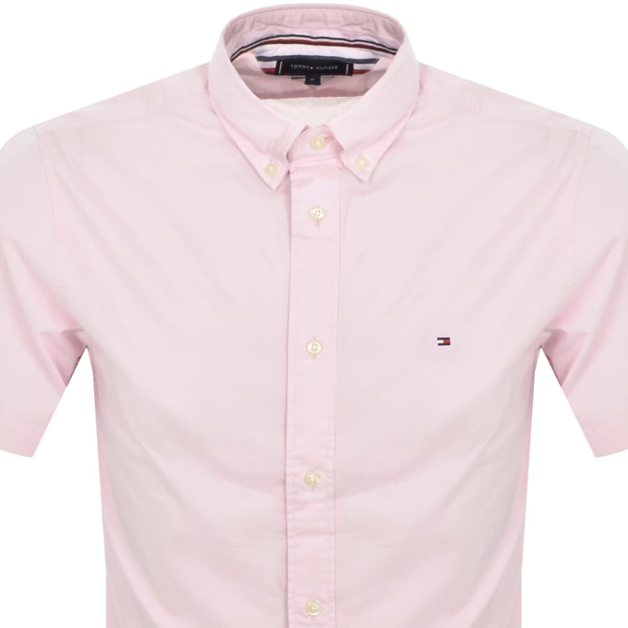 Image number 2 for Tommy Hilfiger Short Sleeve Flex Poplin Shirt Pink