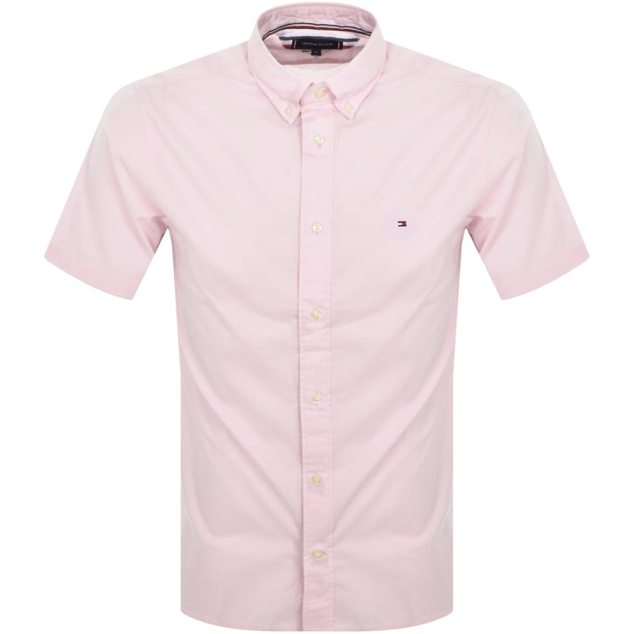 Image number 1 for Tommy Hilfiger Short Sleeve Flex Poplin Shirt Pink