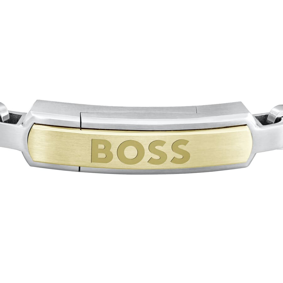 Image number 2 for BOSS Devon Two Tone Chain Bracelet Silver
