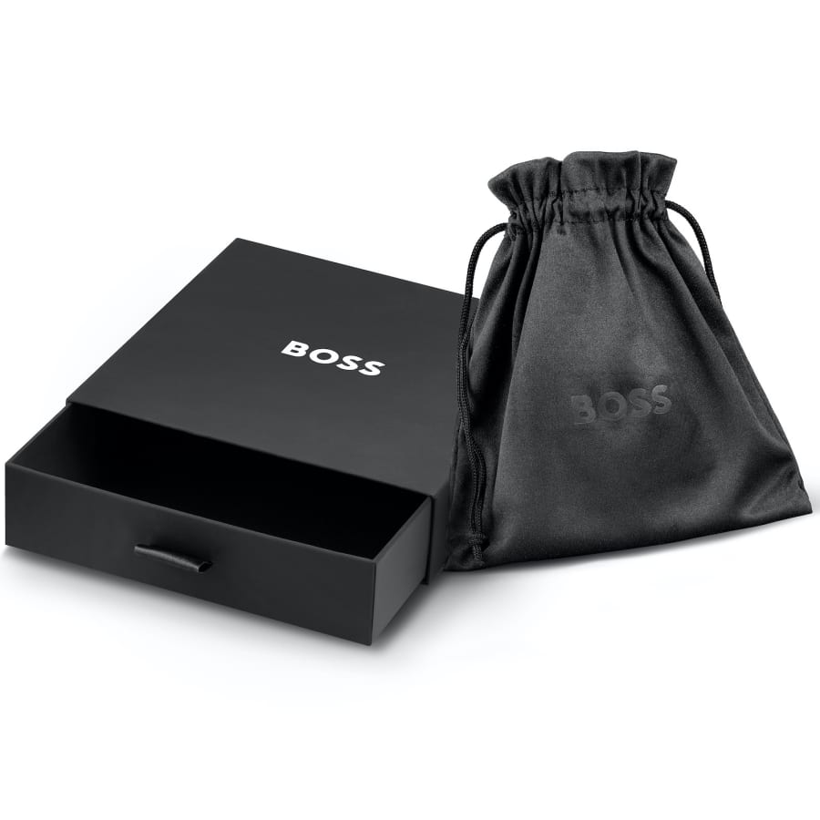 Image number 5 for BOSS Devon Two Tone Tag Necklace Silver