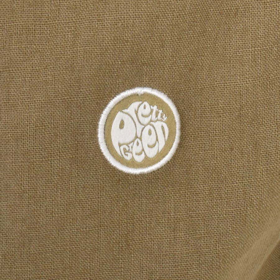 Image number 3 for Pretty Green Short Sleeve Linen Shirt Khaki