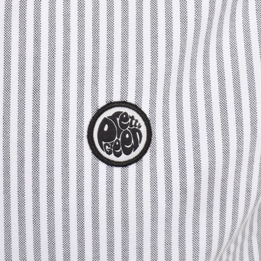 Image number 3 for Pretty Green Short Sleeve Stripe Shirt Grey