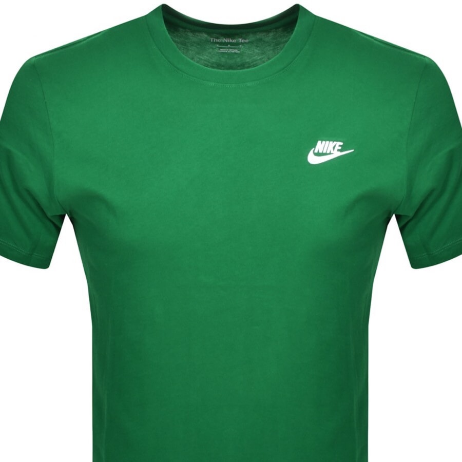 Image number 2 for Nike Crew Neck Club T Shirt Green