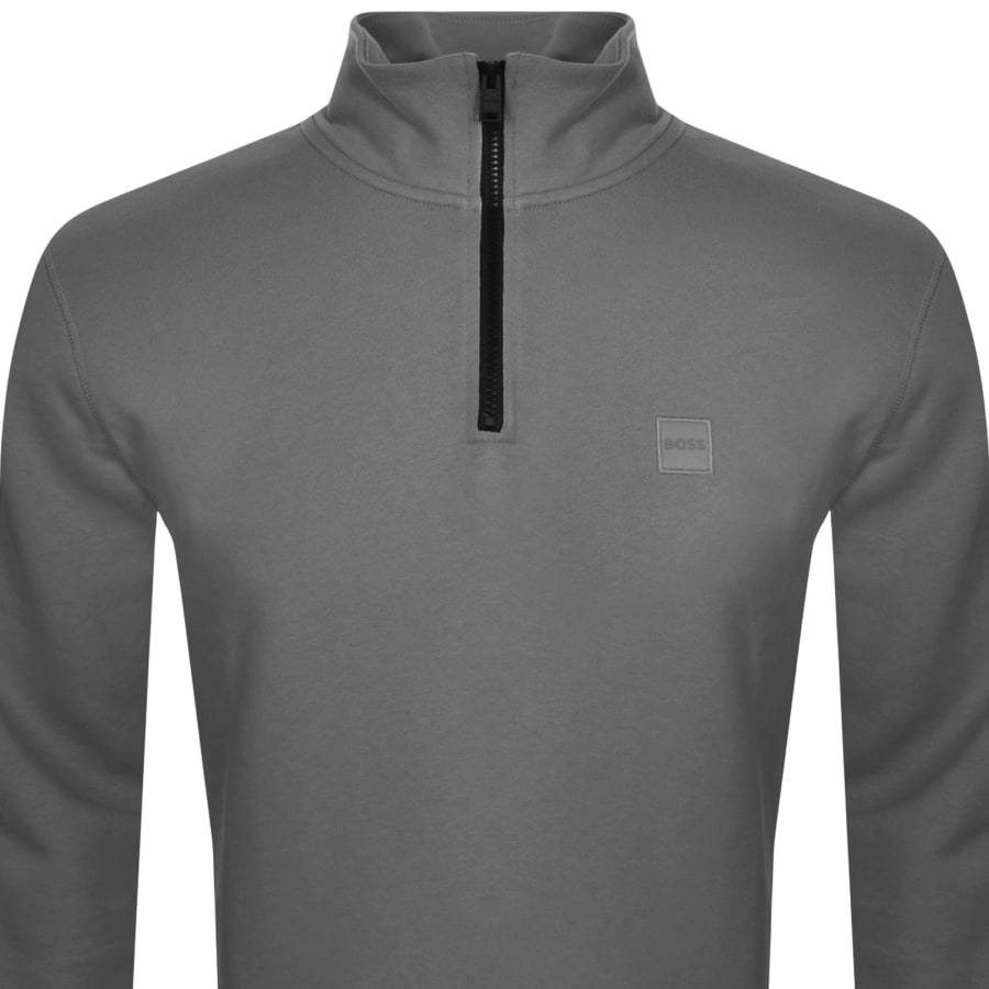 BOSS Zetrust Half Zip Sweatshirt Grey