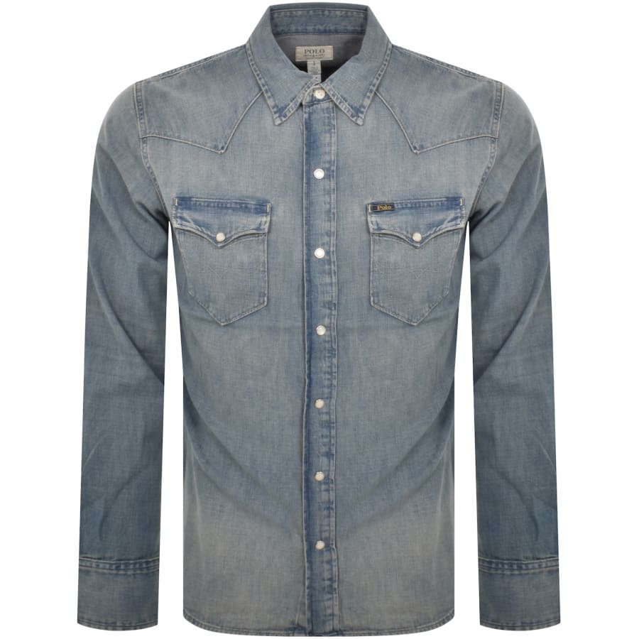 Ralph Lauren Icon Western Denim Shirt Blue Mainline Menswear Ireland