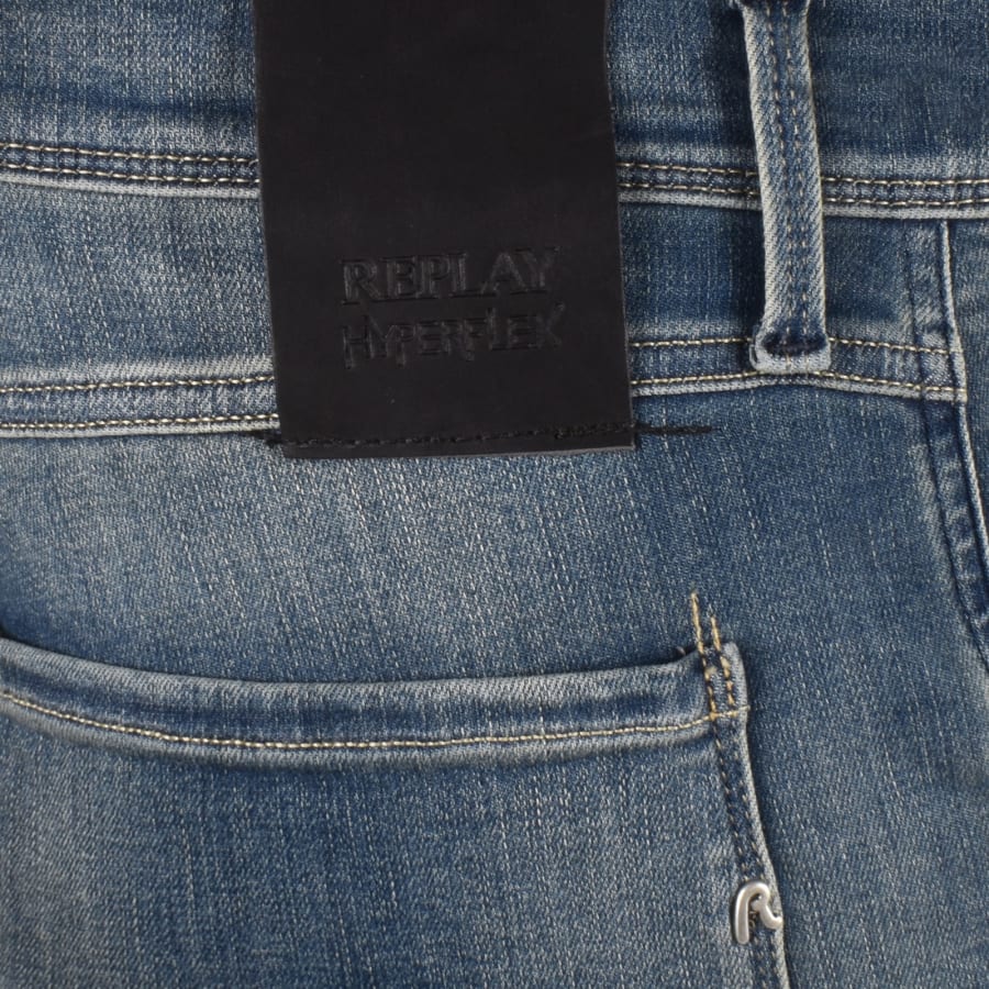 Image number 3 for Replay Anbass Slim Fit Mid Wash Jeans Blue
