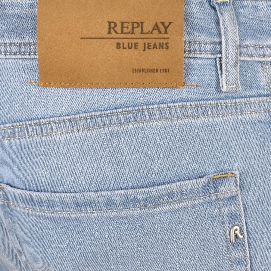 Image number 3 for Replay Comfort Fit Rocco Light Wash Jeans Blue
