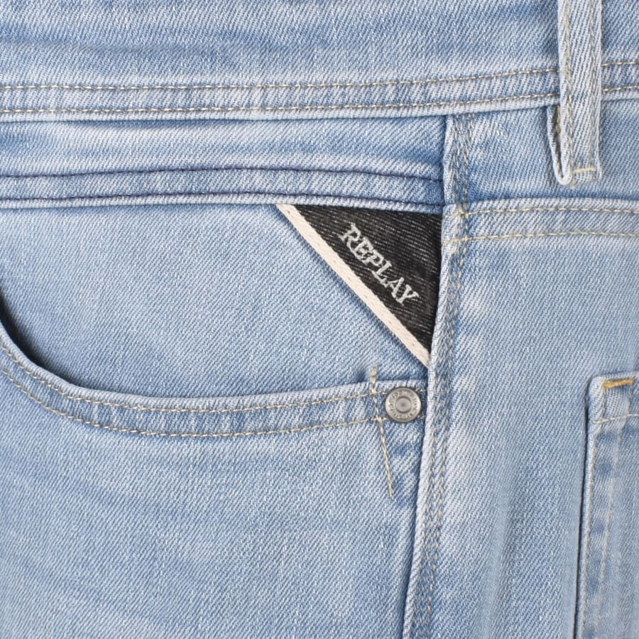 Image number 4 for Replay Comfort Fit Rocco Light Wash Jeans Blue