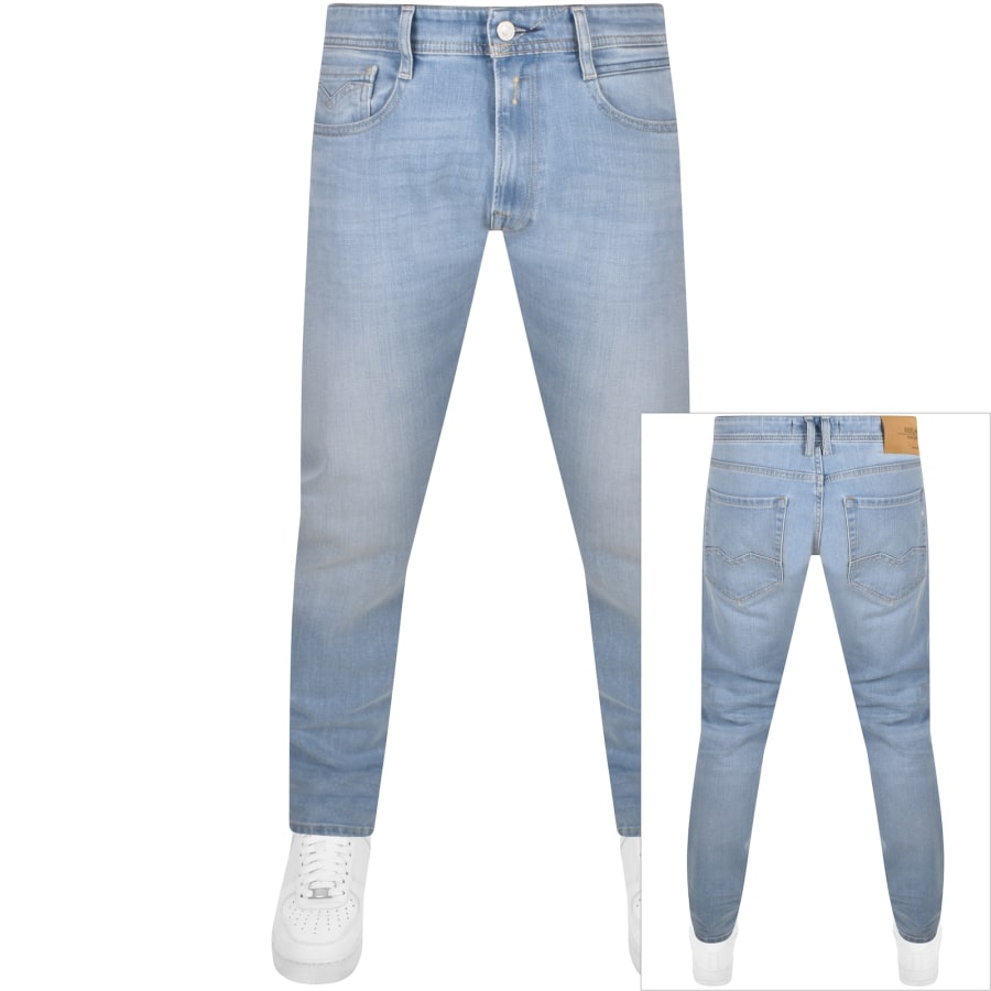 Image number 1 for Replay Comfort Fit Rocco Light Wash Jeans Blue