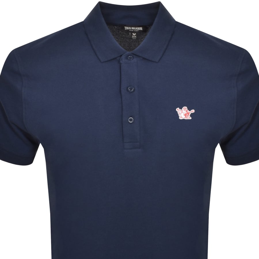 Image number 2 for True Religion Buddha Patch Polo T Shirt Navy