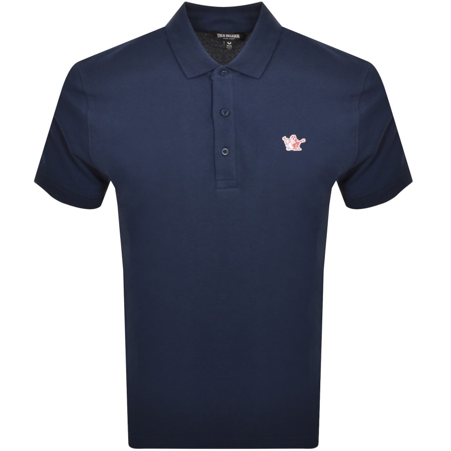 Image number 1 for True Religion Buddha Patch Polo T Shirt Navy