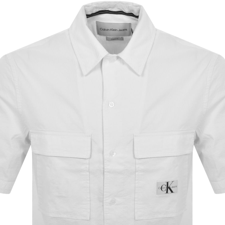 Image number 2 for Calvin Klein Jeans Seersucker Shirt White